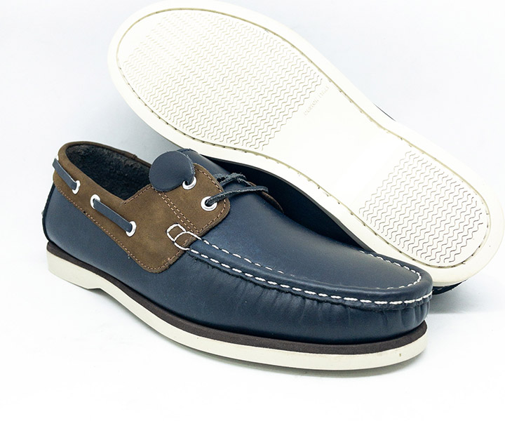 Zapato mocasín Apache para hombre color azul bisone - 933