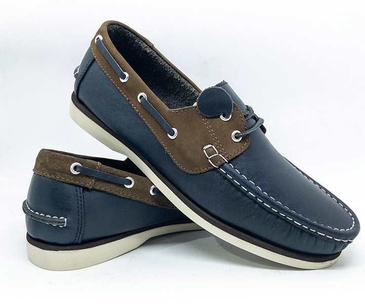 Zapato mocasín Apache para hombre color azul bisone - 934