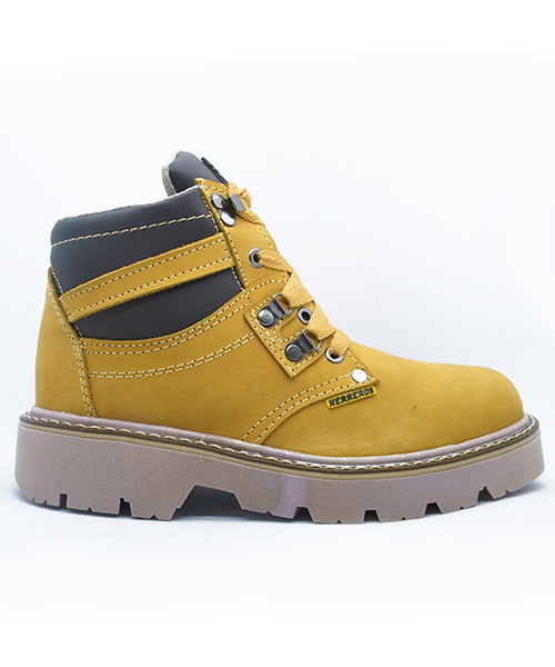 Bota de trabajo para hombre sin puntera color oro